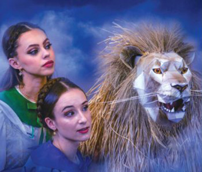 ballet ariel promotional photo of the lion the witch and the wardrobe featuring three dancers